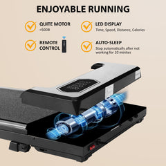 Under Desk Treadmill with Incline Remote Control 4 in 1 Walking Running Pad Machine Adjustable Speeds LED Display for Home or Office B1S
