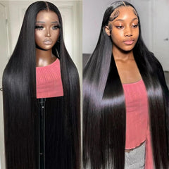 18 Inch 13X4 HD Lace Front Wigs Human Hair Straight Human Hair Wig for Black Women 250% Density Glueless Lace Front Wig Human Hair Pre Plucked with Baby Hair Brazilian Virgin Hair Natural Color