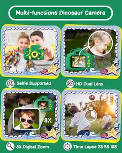 Kids Camera 2.0” Screen Dual Lens Cameras, 20MP & 1080P Video Camcorder, Kids Digital Camera with 32GB Card, Childrens Camera Boys Gifts for Girls Toys Age 3-12