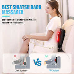 Ultimate Shiatsu Back Massager with Heat - Deep Tissue Relief for Neck, Shoulders, and More - Perfect Relaxation Gift for Everyone!