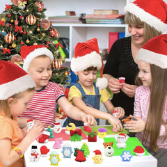 30Pcs Christmas Mochi Squishy Toys,Christmas Mini Kawaii Moji,Xmas Squeeze Soft Fidget Toys Include Santa Snowman Xmas Tree for Xmasparty Bags Fillers Girls Boys Kids Treats Party Favors Gifts