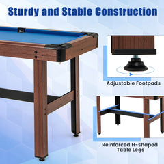 122 Cm Wooden Pool Table for Kids and Adults