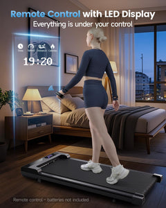 Walking Pad Treadmill for Home - under Desk Treadmills Office Mini Portable Electric Running Machine with Adjustable Speed Remote & LED Display Slim Compact Max up 264 Lbs Capacity