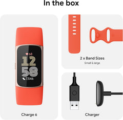 Google  Charge 6 Activity Tracker with 6-Months Premium Membership Included, 7 Days Battery Life and Google Wallet and Google Maps