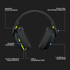 G435 LIGHTSPEED & Bluetooth Wireless Gaming Headset, Ultra Lightweight 165G Over-Ear Headphones, Built-In Mics, 18H Battery, Compatible with PC, PS4, PS5, Nintendo Switch & Switch 2 - Black