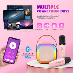 Karaoke Machine 2 Microphones, Birthday Gifts for Girls Toys Age 3-15 Year Old Girls Gifts Kids Microphone Toys for 3-12 Year Old Girls Birthday Early Teenage Girls Gifts