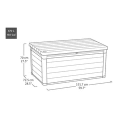 Ashwood Signature 570 Litre (150 Gallon) Outdoor Storage Deck Box
