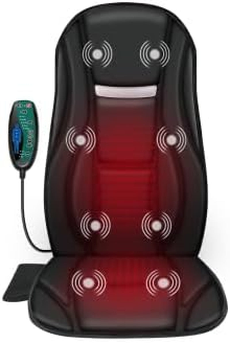 Heated Back Massager - 8 Vibration Nodes for Deep Tissue Relief, Perfect for Home & Office Use, Ideal Gift for Men & Women