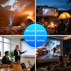 720P HD 4K Support Projector,Wifi 6 & BT 5.0 Smart Projector with 10000 Lumens,Android 12,Auto Focus & Keystone Zoom,Built-In Speaker,Compatible with Smartphone/Laptop/Pc & Home Theater & Outdoor