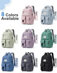 Lightweight School Backpack Womens, Cute School Bag for Teenager Girls, 15.6 Laptop Rucksack Backpack for School Casual Daypacks Travel Backpack for College Work Black 25L