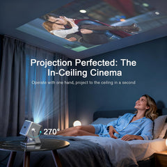 【Officially-Licensed APP & Auto Focus & Keystone】Mini Smart 4K Projector,  1000 ANSI Full HD 1080P Wifi 6 Bluetooth Portable Projector, Movie Projectors for Bedroom/Outdoor/Phone