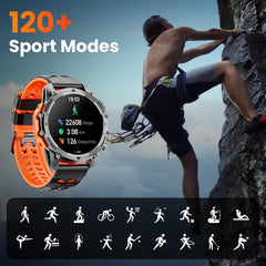 Military Smart Watch for Men, 1.52" HD Smart Watches with Heart Rate/Spo2/Sleep Monitor, 110+ Sports Modes Fitness Tracker, 500Mah Battery Led Flashlight Outdoor Smartwatch for Ios Android