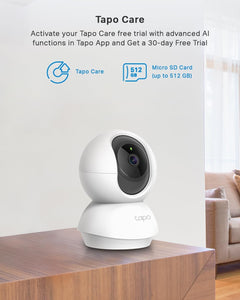 TC70 Pan/Tilt Indoor Camera House Security Camera, Dog Camera, No Monthly Fee, AI Detection, Wifi Camera, Baby Camera Monitor, 1080P Full HD, 360° View, Night Vision, Works with Alexa & Google