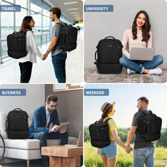 New Ryanair Cabin Bags 40X30X20, 24L Water-Resistant Travel Backpack with Shoe Compartment, Underseat Travel Bag Carry on 15.6-Inch Laptop Backpack, School Work Rucksack for Men Women, Black
