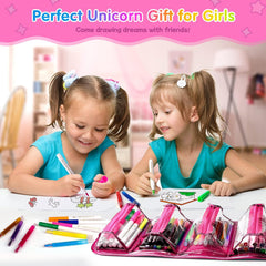 Enchanting Unicorn Pencil Case Set - Perfect Christmas Gifts for Girls Ages 4-7, Fun Art & Craft Supplies, Ideal Birthday Presents!