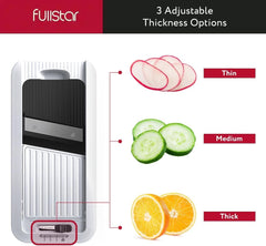 Vegetable Chopper Cutter Mandoline Slicer Cheese Grater - Food Onion Salad Veggie Chopper with Container - French Fry Potato Dicer Slicer Cutter - Kitchen Tools Gadgets (All-In-1 White)
