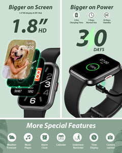 All-in-One Smart Watch for Men & Women - HD Fitness Tracker with Alexa, Heart Rate Monitor, 120 Sports Modes, Waterproof & Call Function for iPhone & Android