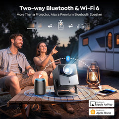 Projector 4K with VIDAA Os【Netflix Included & Live Channels】36W 3D Dolby Audio, 1400 ANSI FHD 1080P, HDR 10  Smart Home Cinema Projector, AI Auto Image, Wifi 6, Bluetooth Projectors for Bedroom