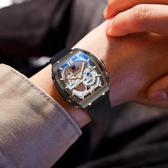 Watch for Men Automatic Mechanical Luxury Dress Tourbillon Stainless Steel Waterproof Wrist Watches Date