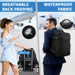 for New Ryanair 40X30X20 Cabin Bag, 24L Travel Backpack Cabin Size Hand Luggage Bag, Water Resistant Wizzair Underseat Carry on Backpack, Flight Rucksack for Ryan Air, Easyjet, Black