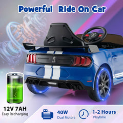 12V Kids Ride on Car Electric Licensed Ford Mustang Shelby GT500 for Kids Aged 3-8
