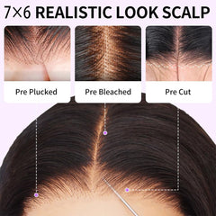 7X6 Burmese Curly Glueless Wigs Human Hair Pre Plucked Pre Cut 220% Density Wear and Go Drawstring Wig for Women 7X6 HD Curly Lace Front Wigs Human Hair Natural Black 18Inch