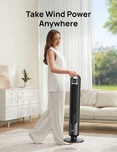 Quiet Tower Fan for Bedroom& Home, 25Ft/S Powerful Airflow, 29Ft Coverage, 1-8H Timer, 4 Speeds, 3 Modes, 28Db Bladeless Fan with Remote Control, 90° Oscillating Cooling Fan, LED Display
