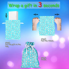 Festive 12-Pack Foil Drawstring Gift Bags for Christmas - Perfect for Presents, Parties, and Holiday Decor!
