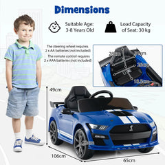 12V Kids Ride on Car Electric Licensed Ford Mustang Shelby GT500 for Kids Aged 3-8