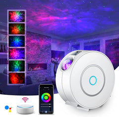 LED Wifi Galaxy Projector, Smart Night Light Kids Adults 3D Star Projector Light with RGB Adjustment/Voice Control/Wifi/Timer Compatible Alexa Google Assistant for Room Decor