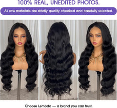 Full 13X6 Lace Frontal Virgin Human Hair Wigs 210% 32Inch 15A Body Wave 13X6 HD Transparent Full Lace Front Wigs Brazilian Body Wave Wig Thin Knots