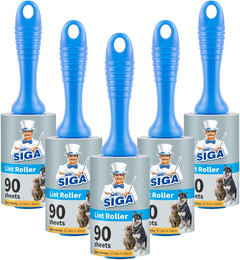 Extra Sticky Lint Roller Pet Hair Remover with Easy Tear Sheets, 450 Sheets in Total, 5-Pack, Blue