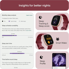 Versa 4 Fitness Smartwatch - GPS, 6-Day Battery Life, IOS & Android Compatible, Stylish Beet Juice/Copper Rose Design