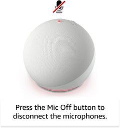 Echo Dot (Latest Generation) | Powerful Sound & Smart Features with Alexa | Glacier White