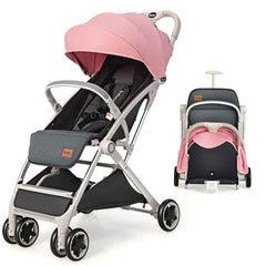 Folding Pushchair with Adjustable Backrest and Footrest