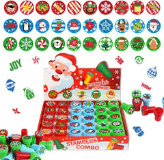 Christmas Stamps for Kids, 30Pcs Assorted Xmas Self-Inking Stampers for Kids Christmas Party Bag Fillers