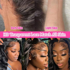 13X6 Water Wave Lace Front Wigs Human Hair 180% Density 20Inch Deep Wave Transparent Lace Frontal Curly Wigs Wet and Wavy Virgin Hair Natural Black