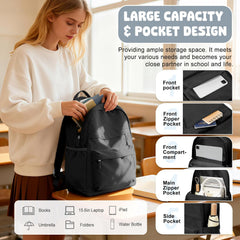 Lightweight School Travel Water Resistant Rucksack Backpack, Laptop Casual Daypack College Secondary School Bags Bookbag for Teenage Girls Boys Women Men