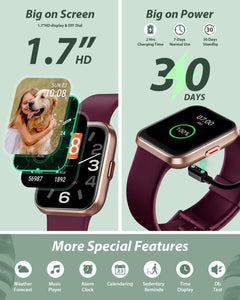 Stylish Smart Watch for Women - Alexa Built-In, HD Display, Heart Rate & Sleep Tracker, 120 Sports Modes, 3ATM Waterproof, Compatible with iPhone & Android