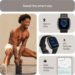 Versa 4 Smartwatch - GPS, 6-Day Battery Life, Compatible with iOS & Android, Black/Graphite Aluminium