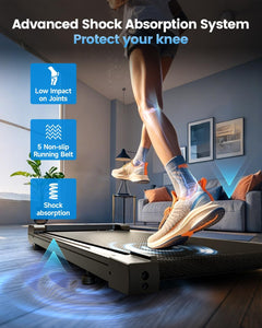 Walking Pad Treadmill for Home - under Desk Treadmills Office Mini Portable Electric Running Machine with Adjustable Speed Remote & LED Display Slim Compact Max up 264 Lbs Capacity