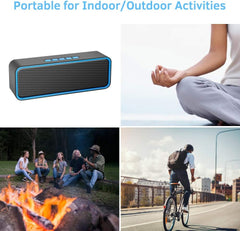 Ultimate Portable Bluetooth 5.0 Speaker - 3D Stereo HiFi Bass, 12-Hour Playtime, 1500mAh Battery (Blue)