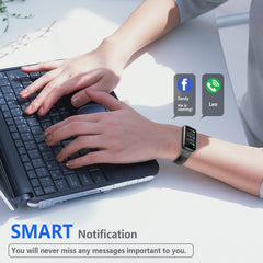 Slim Fitness Tracker - Monitor Blood Oxygen, Blood Pressure, Heart Rate & Sleep - Waterproof Activity Watch with Step Tracker & Pedometer for Men & Women