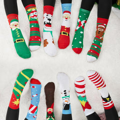 Festive  12 Pairs Christmas Crew Socks for Women - Perfect Holiday & Birthday Gift!