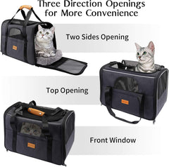 Travel in Style: Airline Approved Portable Cat Carrier with Comfort Features for Cats & Small Dogs