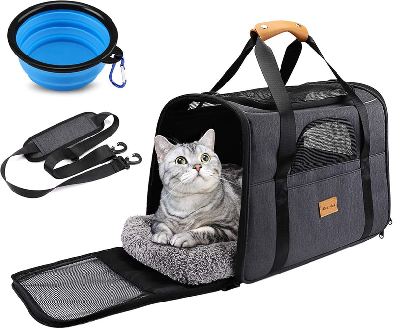 Travel in Style: Airline Approved Portable Cat Carrier with Comfort Features for Cats & Small Dogs