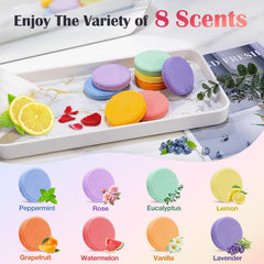 Aromatherapy Shower Steamers Gift Set for Women - Perfect Birthday & Christmas Stocking Fillers - 8 Scents for Spa & Stress Relief - Ideal for Mum, Nanny, Girls & Teens