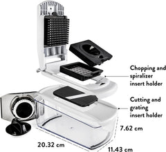 Vegetable Chopper Vegetable Cutter Mandoline Vegetable Slicer - Veggie Onion Salad Food Chopper Manual - Potato Chipper - Veg Chopper and Dicer - Kitchen Tools & Gadgets (7-In-1 Standard White)