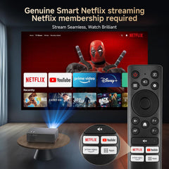 4K Smart Projector for Home and Outdoor Cinema with Netflix Smart OS, HDR10, AI Auto Focus, 6D Keystone, WiFi 6, and Bluetooth 5.3