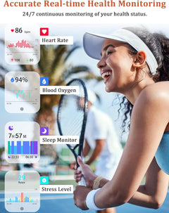 Smart Watch, Alexa Built-In, Answer/Make Calls 44Mm Smartwatch Women Men, 1.83'' Sports Watch IP68 Waterproof, Heart Rate Spo2 Sleep Stress Monitor, Step Counter Watch for Android & Ios Phone